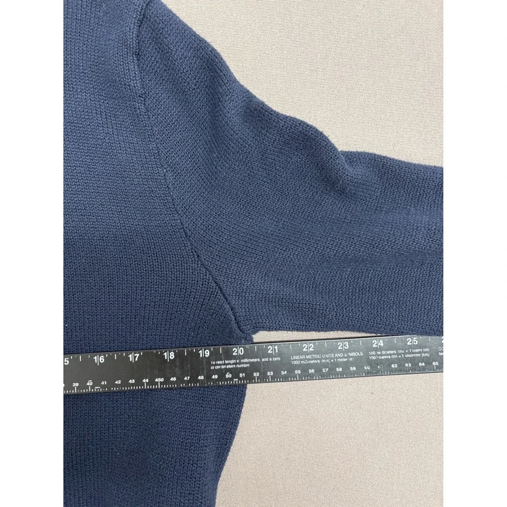 Polo Ralph Lauren Mens Navy Blue Cotton Quarter Zip Pullover Sweater Size M